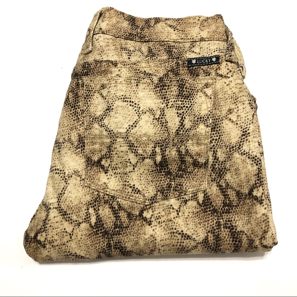 Lucky Brand Charlie Skinny Snake Skin Print Jeans